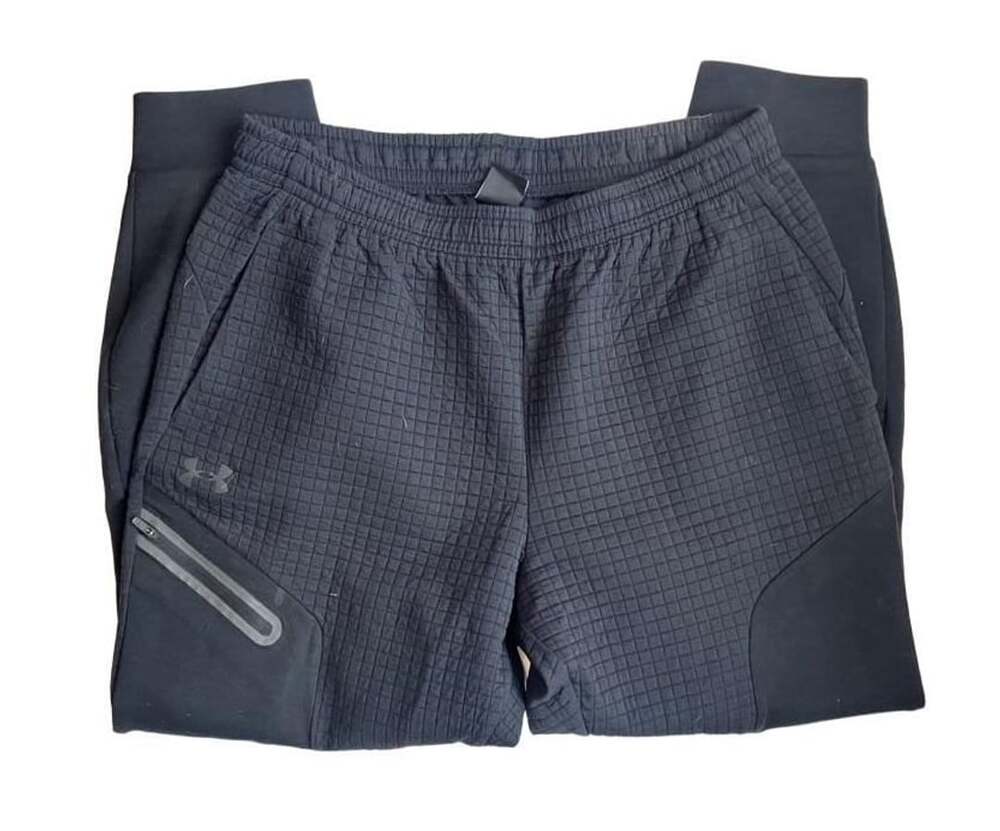 Under Armour Unstoppable Fleece Grid Pants Size L Black